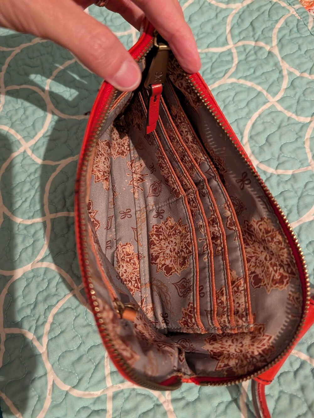 HOBO Red Leather Wristlet Clutch - Picture 3 of 4